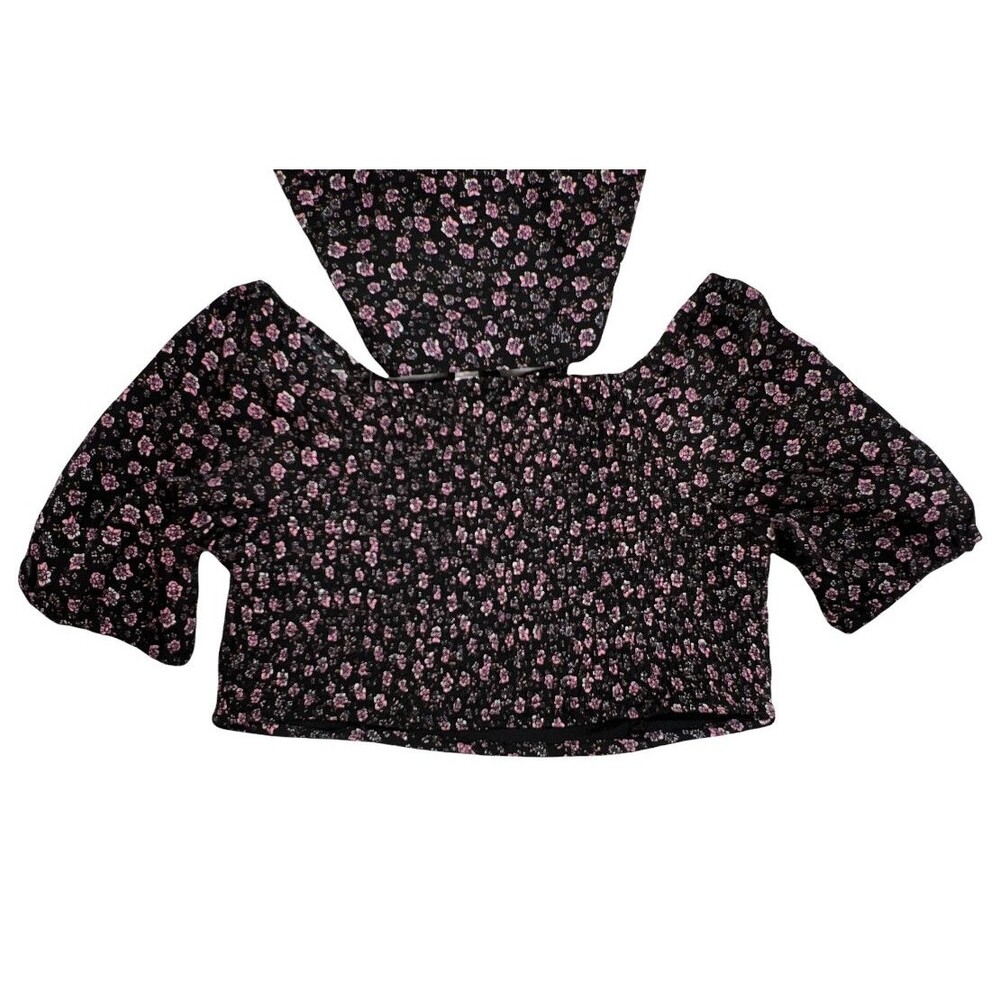 Japna Kids Girl's 2 Pieces Set - Skirt & Cropped Top Size 12 Black Floral - Picture 4 of 8